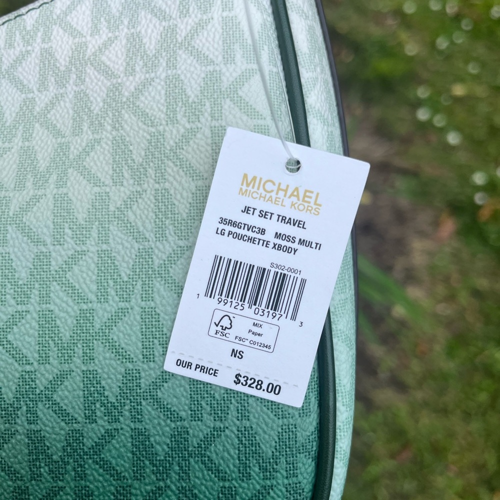 Michael Kors Ombré Moss/Green Multi Large Pochette - Picture 6 of 8